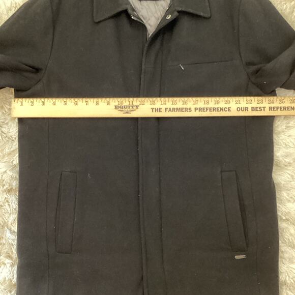 Calvin Klein Mens Jacket Coat Wool Blend Black Medium Minimalist Classic Fall - Picture 9 of 12